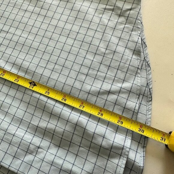 CAMICISSIMA Milano Mens Dress Shirt Short Sleeves Slim Cotton Blue Check Size 42 - Picture 6 of 11